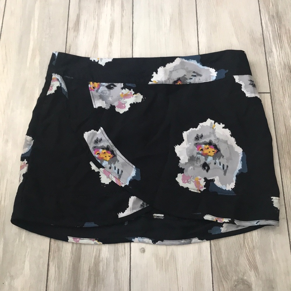Black floral skirt